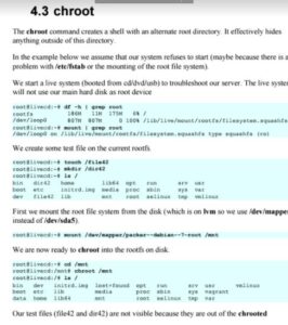 screenshot of linux chroot explained